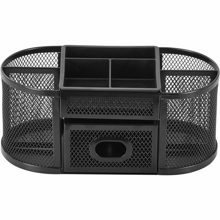 Image of Lorell Mesh Organizer, Steel, 4-5/8"x9-5/8"x4", Black