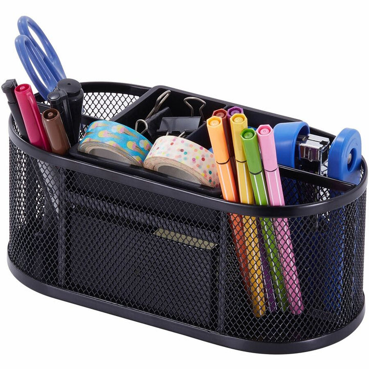 Image of Lorell Mesh Organizer, Steel, 4-5/8"x9-5/8"x4", Black