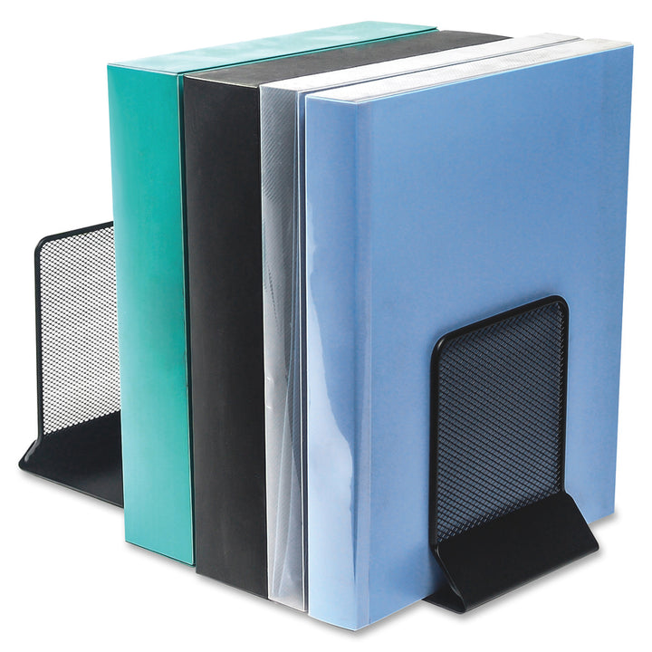 Image of Lorell Mesh Bookends, 5-3/8"W"x5-1/4"Dx7"H, Black