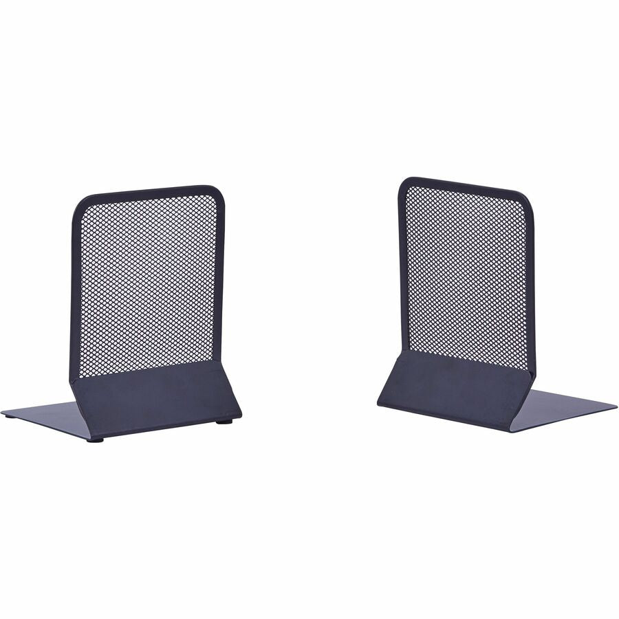 Image of Lorell Mesh Bookends, 5-3/8"W"x5-1/4"Dx7"H, Black