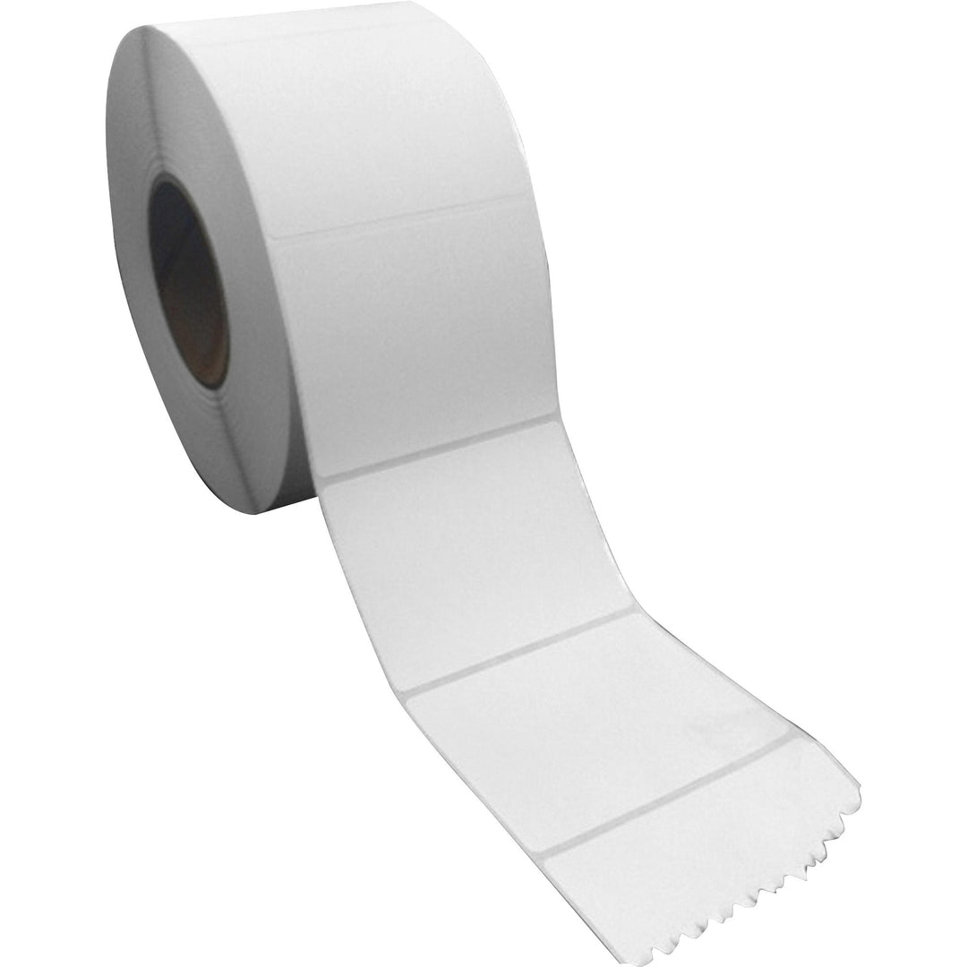 Image of Sparco 74989 Direct Thermal Labels, 4" W x 3" Length, Rectangle, Direct Thermal, White, 1900 / Roll, 7600 Total Label(s), 4 / Carton