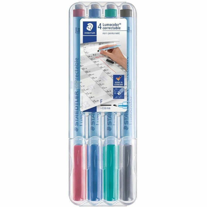 Image of Staedtler® Correctable Marker Pen, .6mm, Non-Permanent, 4/ST, Ast
