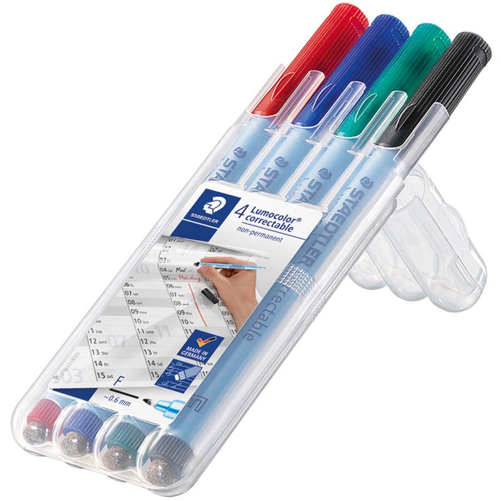Image of Staedtler® Correctable Marker Pen, .6mm, Non-Permanent, 4/ST, Ast
