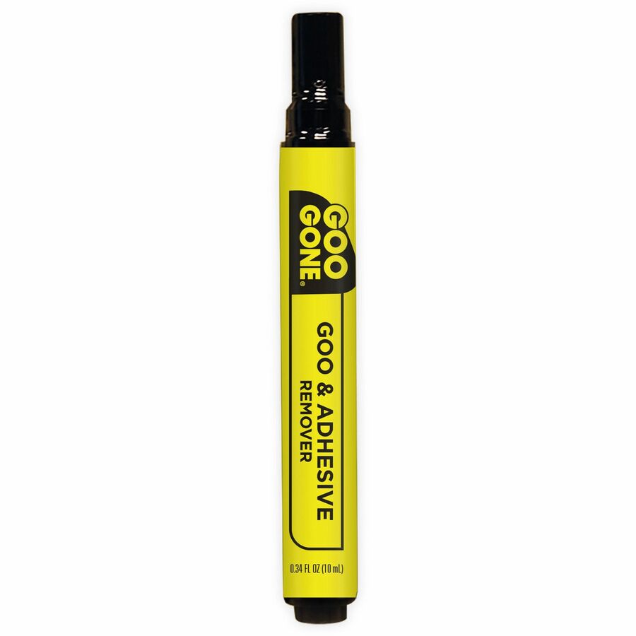 Image of Goo Gone 2100 Mess-free Pen, For Multipurpose, 0.34 fl oz, Spill Proof, Unbreakable, Compact, Mess-free, Long Lasting, Black, Orange, 1 Each