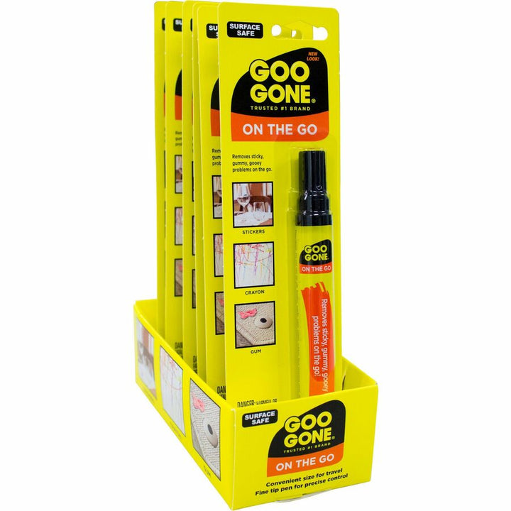 Image of Goo Gone 2100 Mess-free Pen, For Multipurpose, 0.34 fl oz, Spill Proof, Unbreakable, Compact, Mess-free, Long Lasting, Black, Orange, 1 Each