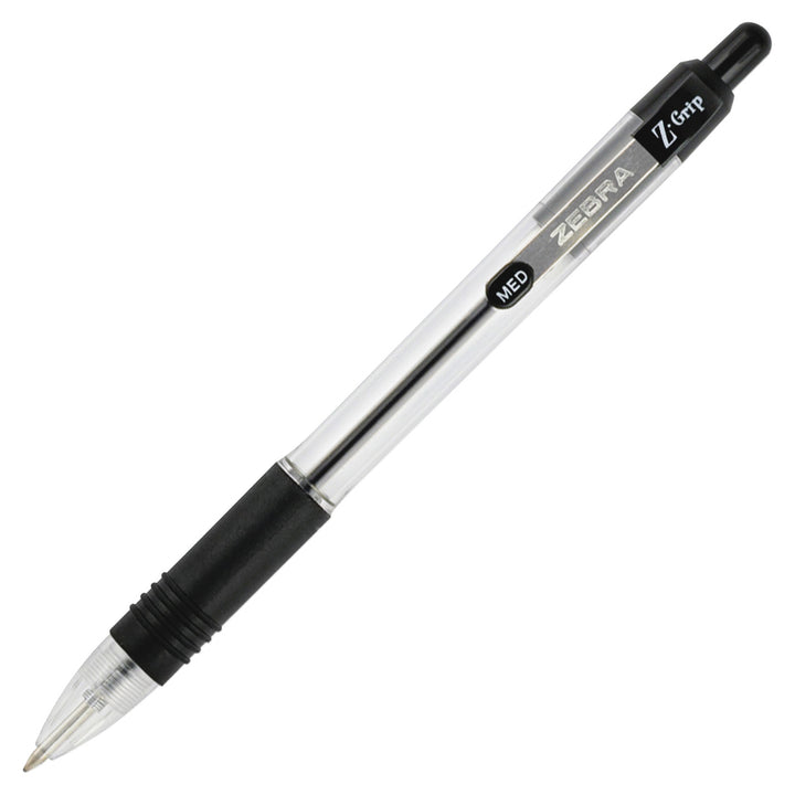 Image of Zebra Pen 22048 Z-Grip Retractable Ballpoint Pens, 1 mm Medium Pen Point, Retractable, Assorted Ink, Clear Plastic Barrel, 48 / Pack
