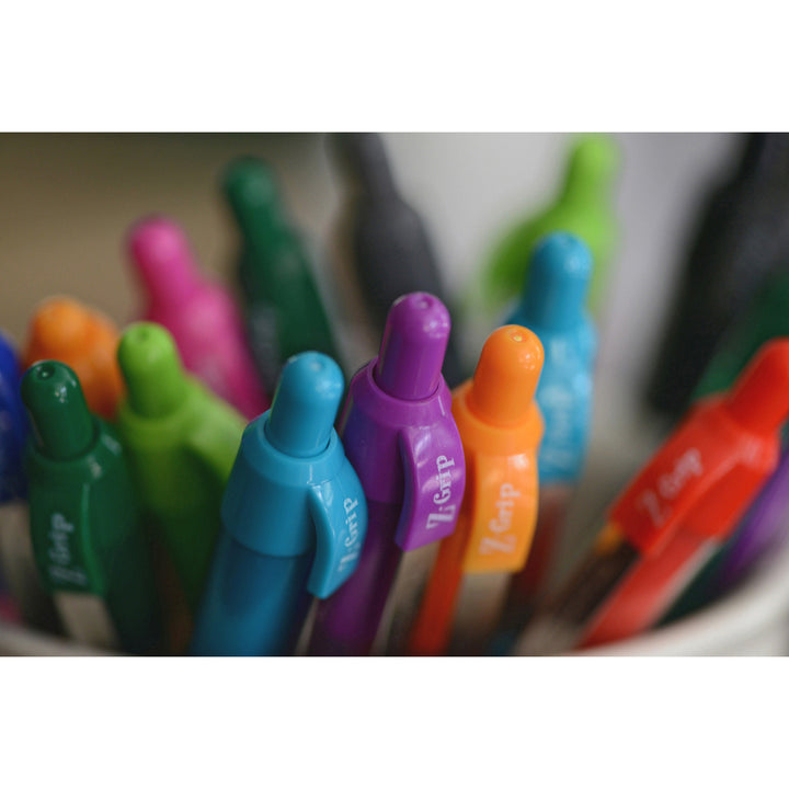 Image of Zebra Pen 22048 Z-Grip Retractable Ballpoint Pens, 1 mm Medium Pen Point, Retractable, Assorted Ink, Clear Plastic Barrel, 48 / Pack