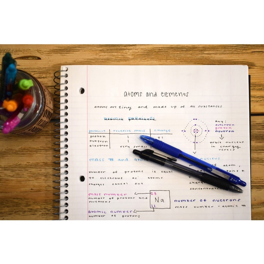 Image of Zebra® Z-Grip Ballpoint Pen, Retractable, Medium 1 mm, Black Ink, Clear/Black Barrel, 48/Pack