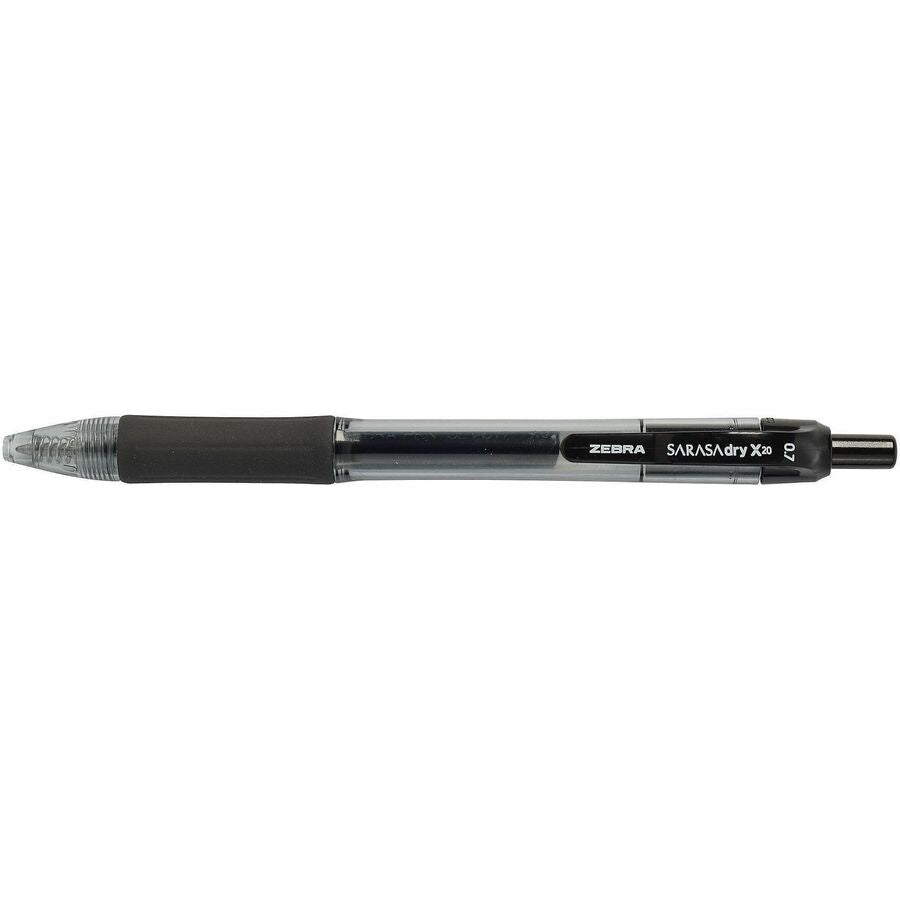 Image of Zebra Pen 46136 Sarasa Gel Retractable Pens, 0.7 mm Pen Point, Refillable, Retractable, Black Ink, Gel-based, Translucent Barrel, 36 / Pack