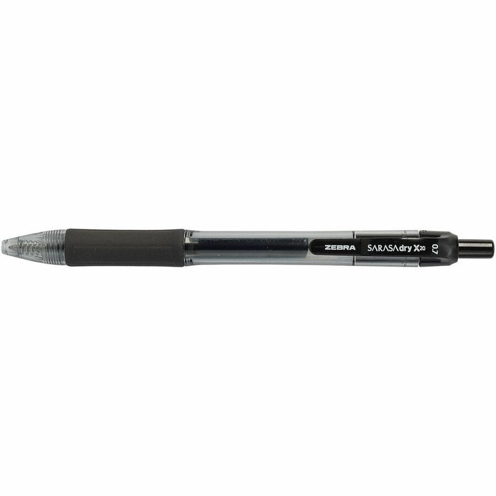 Image of Zebra Pen 46136 Sarasa Gel Retractable Pens, 0.7 mm Pen Point, Refillable, Retractable, Black Ink, Gel-based, Translucent Barrel, 36 / Pack