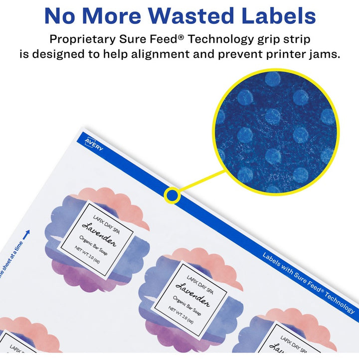 Image of Avery® Textured Scallop Round Labels, 2-1/2" D, 90/PK, WE