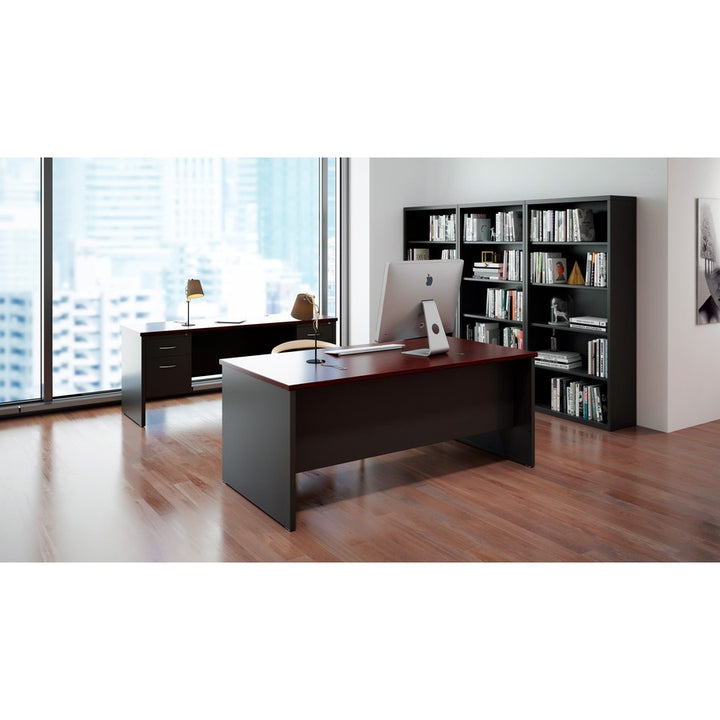 Image of Lorell Double Pedestal Desk, 36"x72", CH/MH