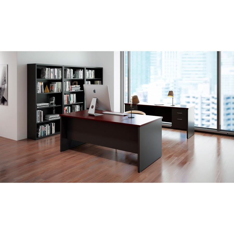 Image of Lorell Double Pedestal Desk, 36"x72", CH/MH