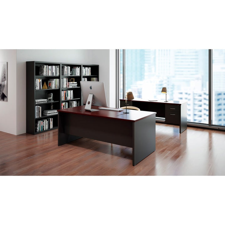 Image of Lorell Double Pedestal Desk, 36"x72", CH/MH