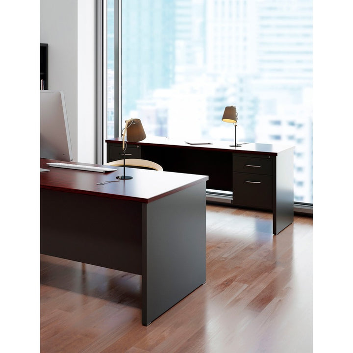 Image of Lorell Double Pedestal Desk, 36"x72", CH/MH