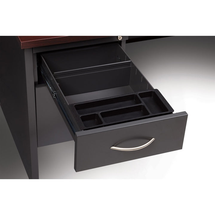 Image of Lorell Double Pedestal Desk, 36"x72", CH/MH