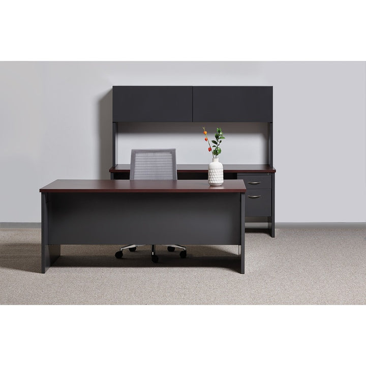 Image of Lorell Double Pedestal Desk, 36"x72", CH/MH