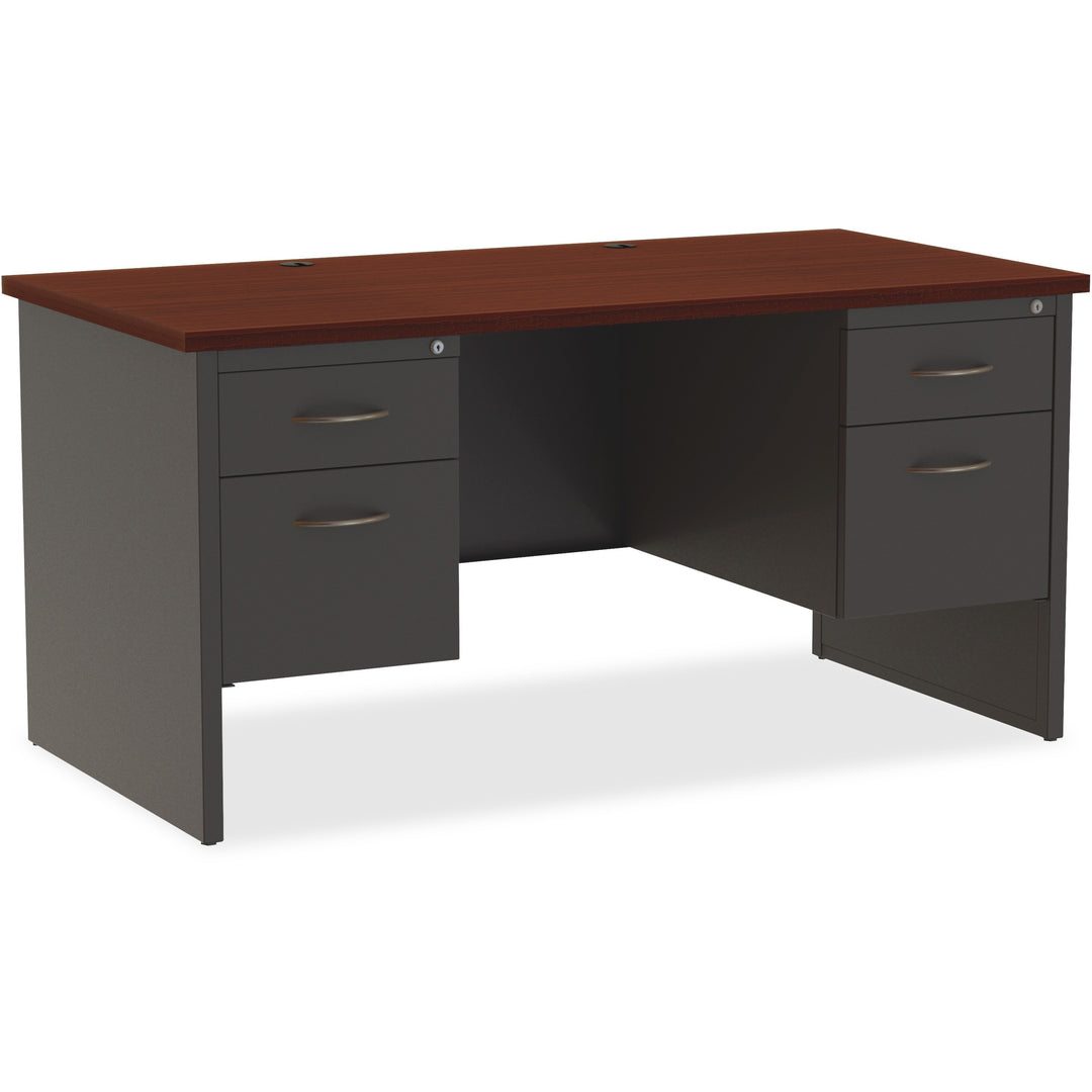 Image of Lorell Double Pedestal Desk, 30"x60", CH/MH