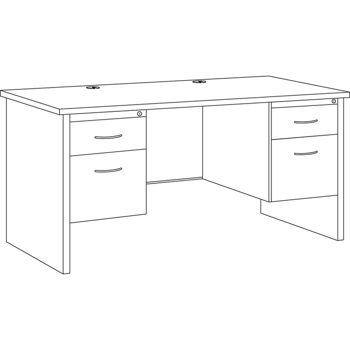 Image of Lorell Double Pedestal Desk, 30"x60", CH/MH