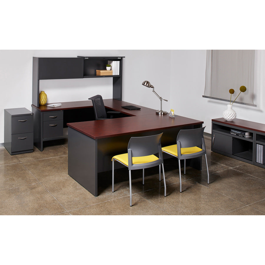 Image of Lorell Right Pedestal Desk, 36"x72", CH/MH