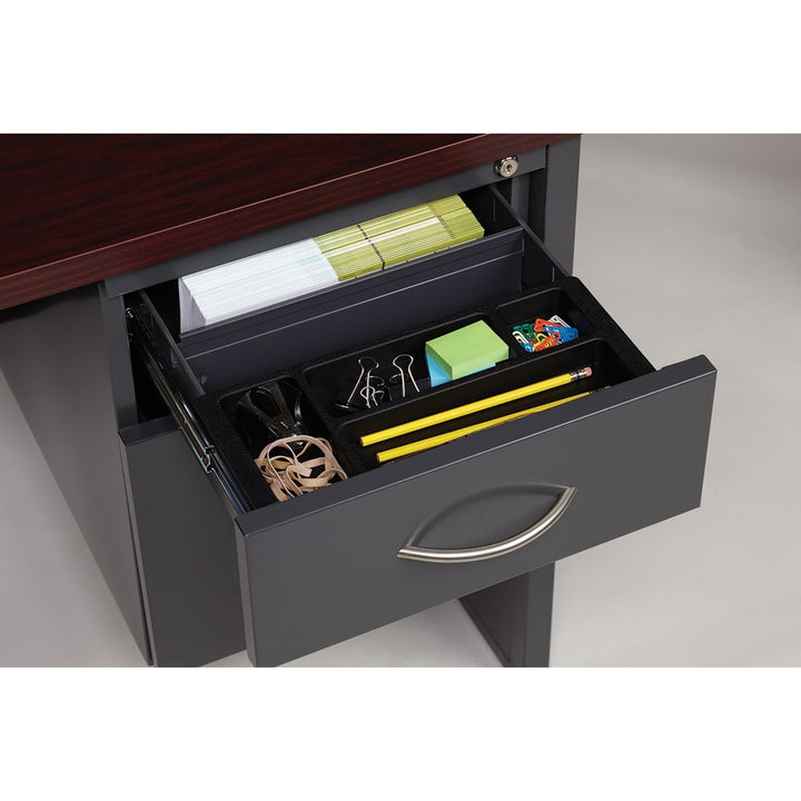 Image of Lorell Right Pedestal Desk, 30"x66", CH/MH