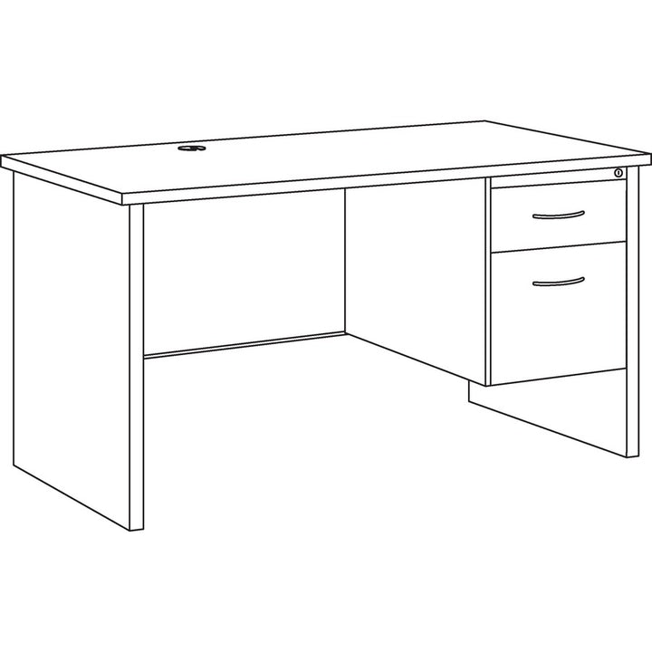 Image of Lorell Right Pedestal Desk, 30"x48", CH/MH