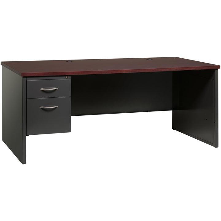 Image of Lorell Left Pedestal Desk, 36"x72", CH/MH