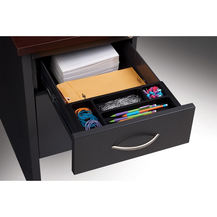 Image of Lorell Left Pedestal Desk, 36"x72", CH/MH