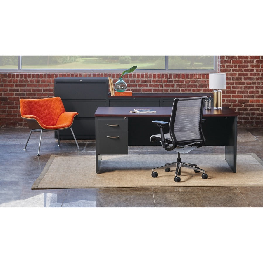 Image of Lorell Left Pedestal Desk, 36"x72", CH/MH