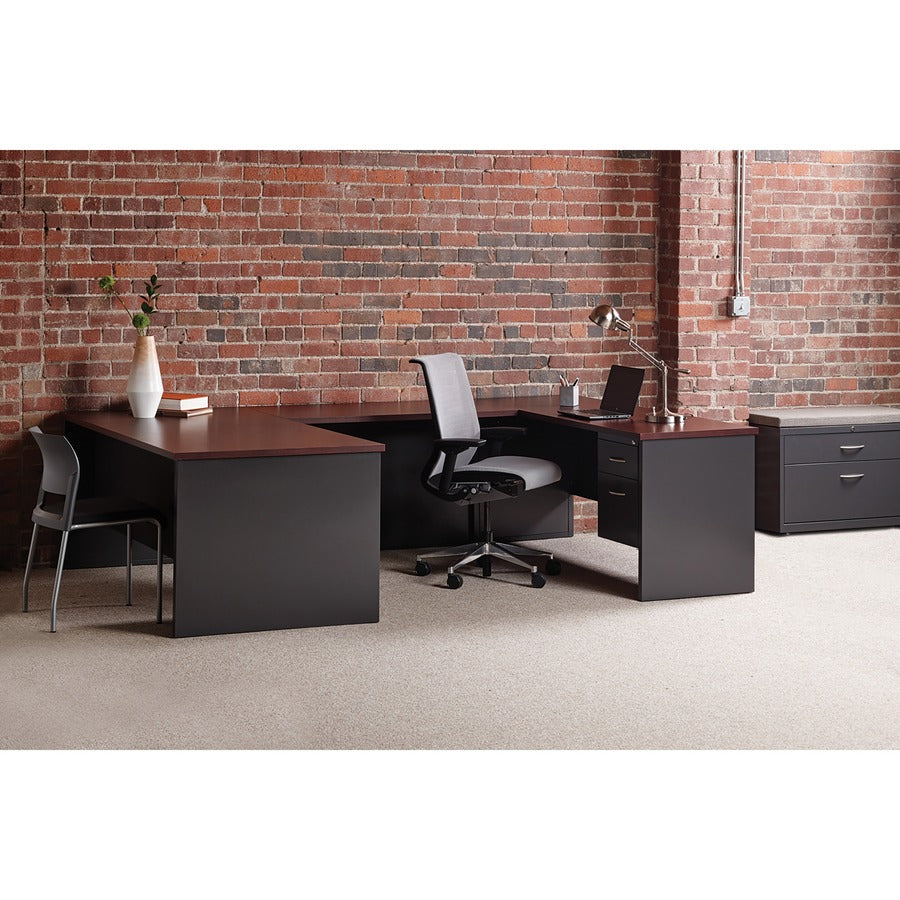 Image of Lorell Left Pedestal Desk, 36"x72", CH/MH