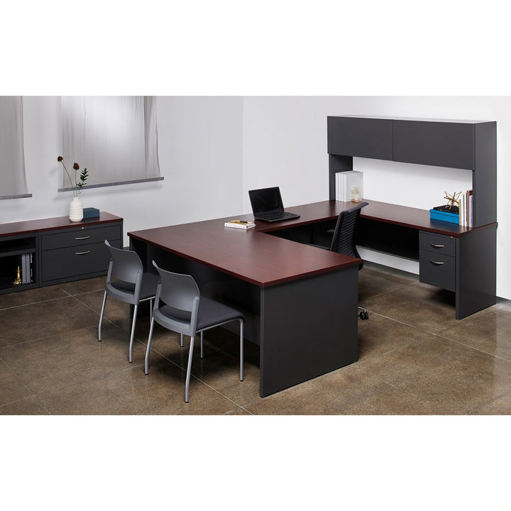 Image of Lorell Left Pedestal Desk, 36"x72", CH/MH