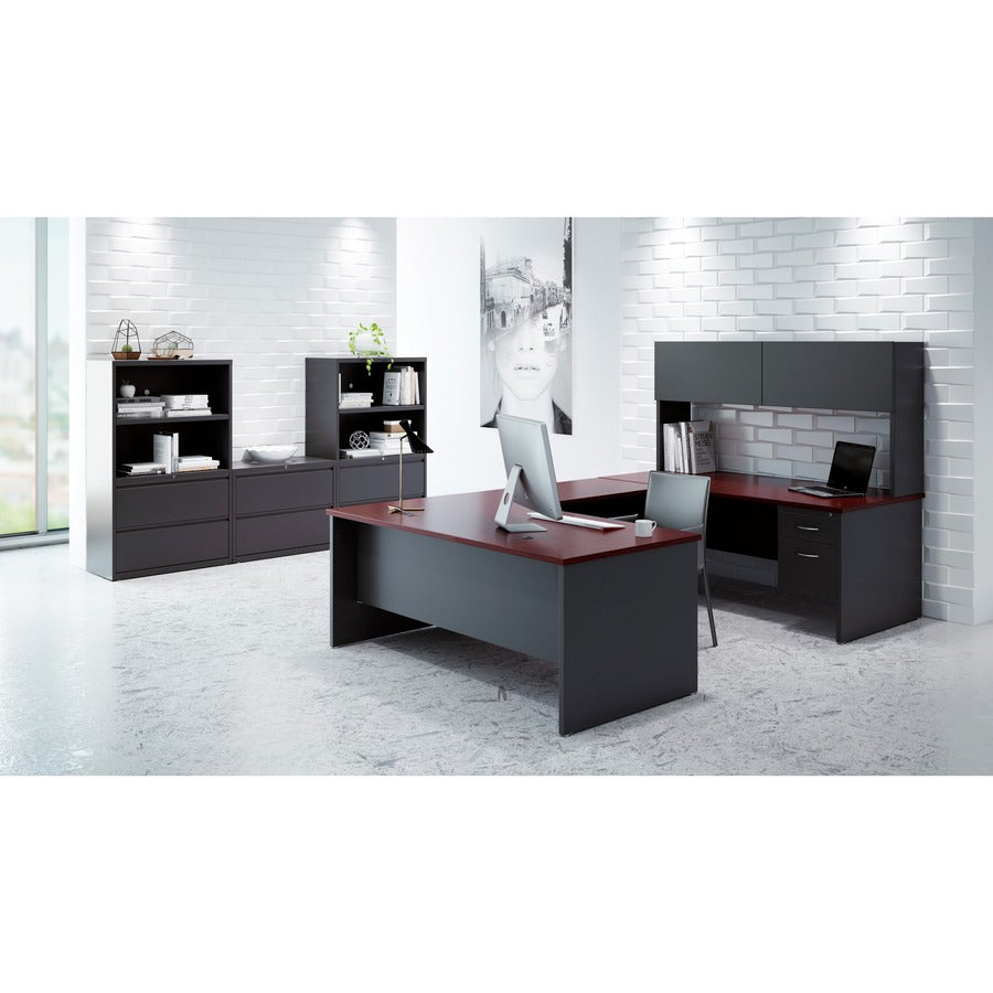 Image of Lorell Left Pedestal Desk, 36"x72", CH/MH