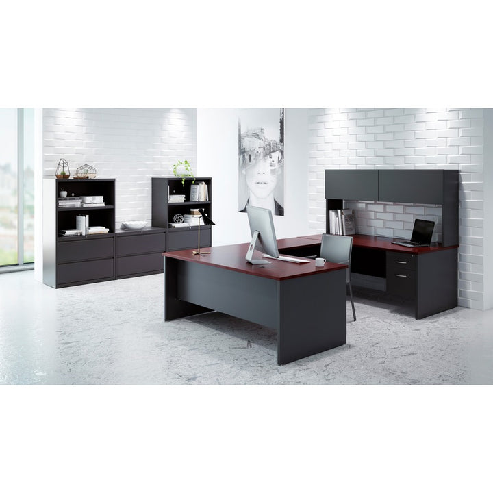 Image of Lorell Left Pedestal Desk, 36"x72", CH/MH