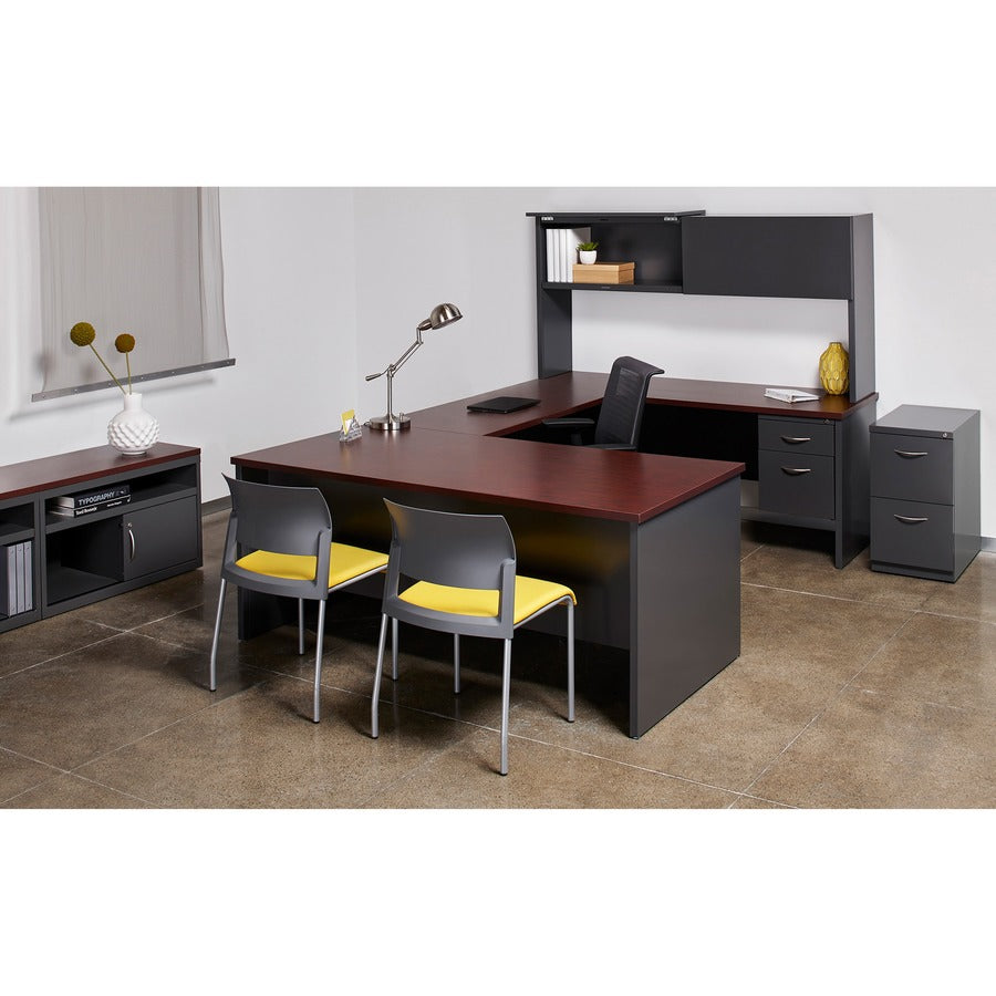 Image of Lorell Left Pedestal Desk, 36"x72", CH/MH