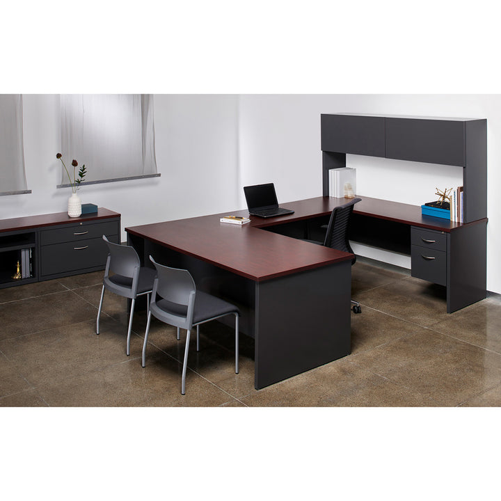 Image of Lorell Left Pedestal Desk, 30"x66", CH/MH