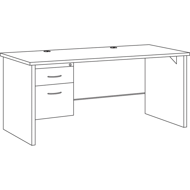 Image of Lorell Left Pedestal Desk, 30"x66", CH/MH