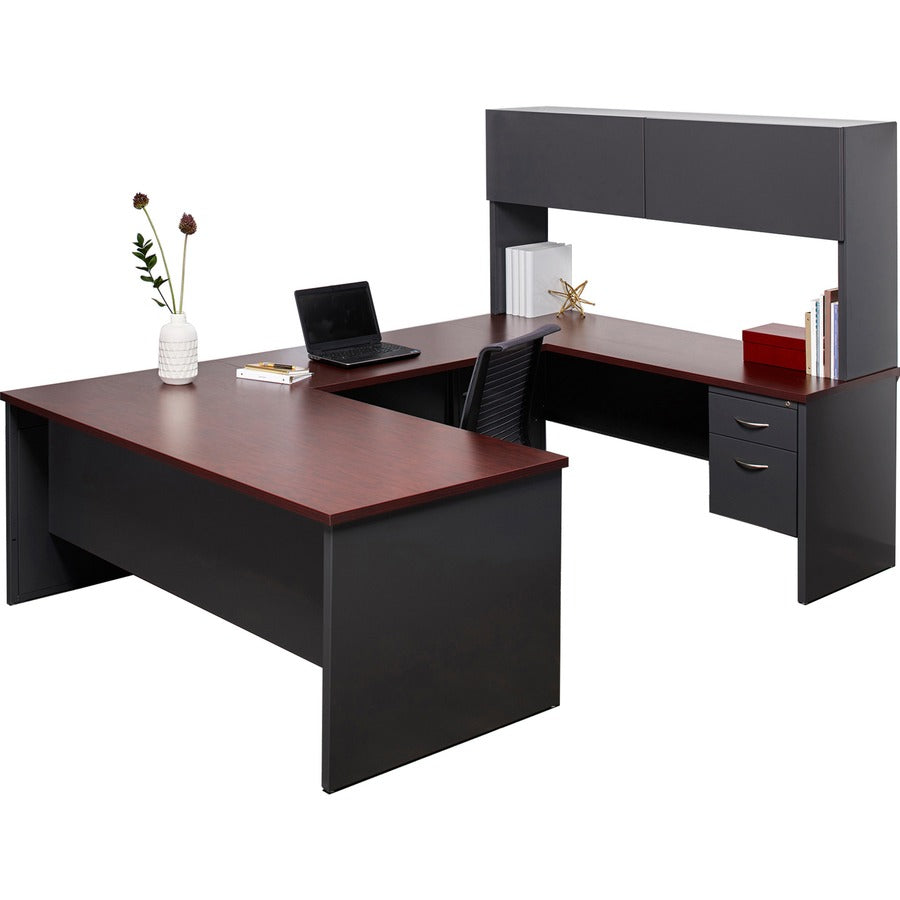 Image of Lorell Left Pedestal Desk, 30"x66", CH/MH