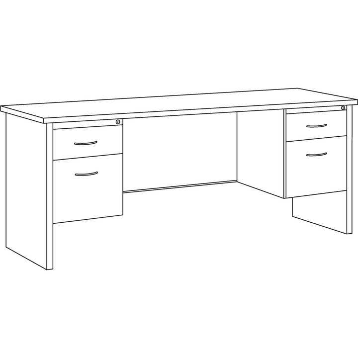 Image of Lorell Double Pedestal Credenza, 24"x72", CH/MH