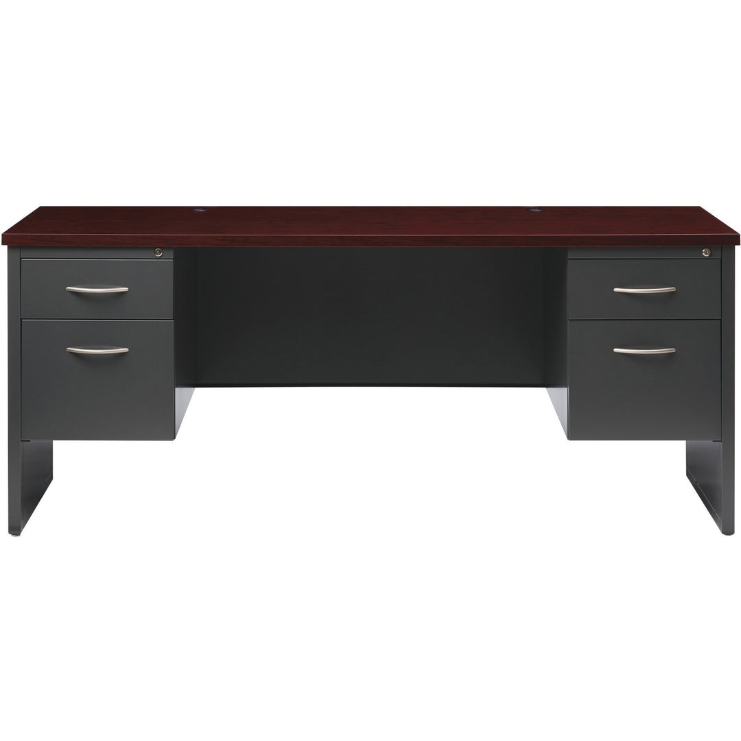 Image of Lorell Double Pedestal Credenza, 24"x72", CH/MH