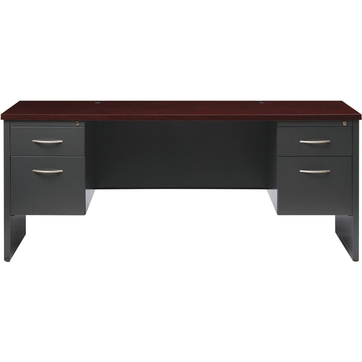 Image of Lorell Double Pedestal Credenza, 24"x72", CH/MH