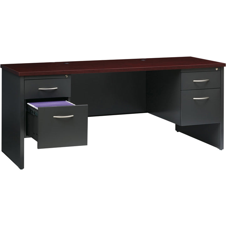 Image of Lorell Double Pedestal Credenza, 24"x72", CH/MH