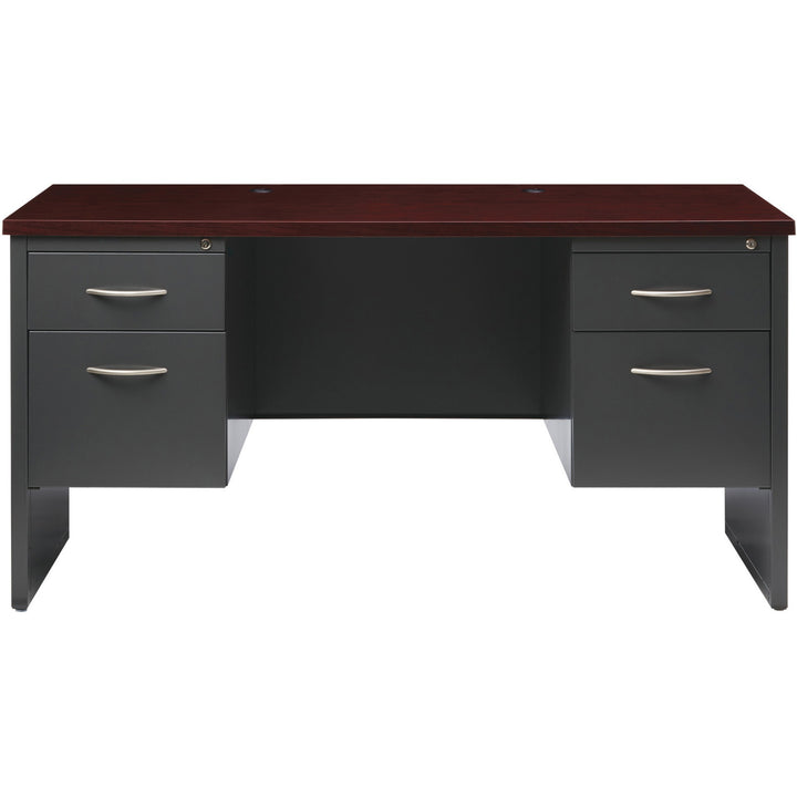 Image of Lorell Double Pedestal Credenza, 24"x60", CH/MH