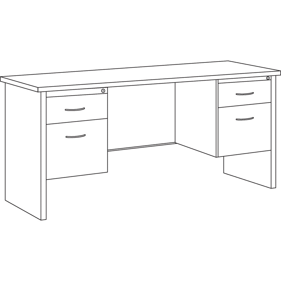 Image of Lorell Double Pedestal Credenza, 24"x60", CH/MH