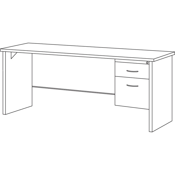 Image of Lorell Right Pedestal Credenza, 24"x72", CH/MH