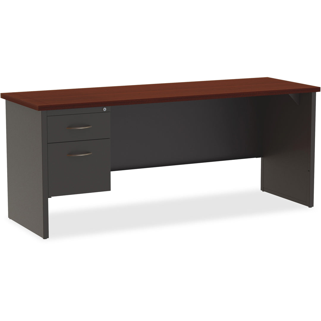 Image of Lorell Left Pedestal Credenza, 24"x72", CH/MH