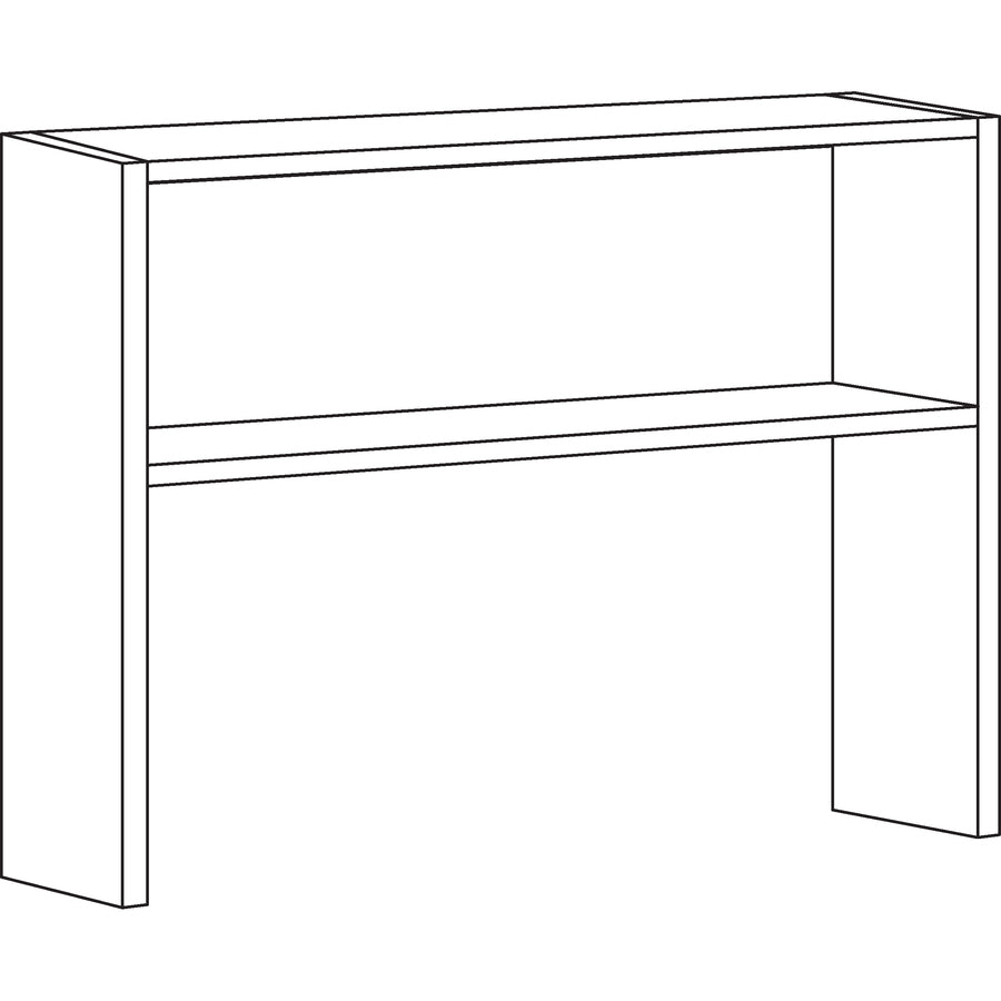 Image of Lorell 79171 Fortress Modular Series Stack-on Hutch, x 48" Width, Material: Steel, Finish: Black, Grommet, Cord Management, 1 Each