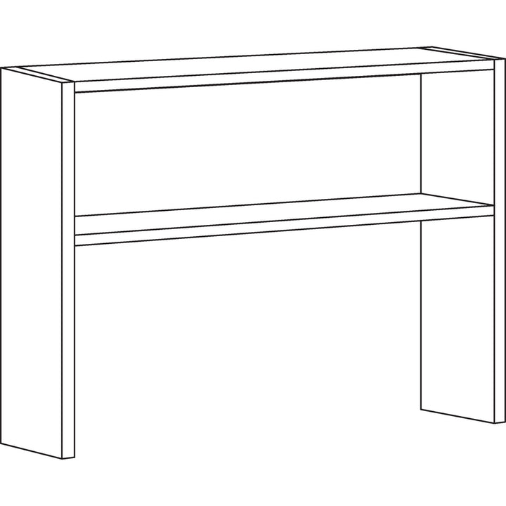 Image of Lorell 79171 Fortress Modular Series Stack-on Hutch, x 48" Width, Material: Steel, Finish: Black, Grommet, Cord Management, 1 Each