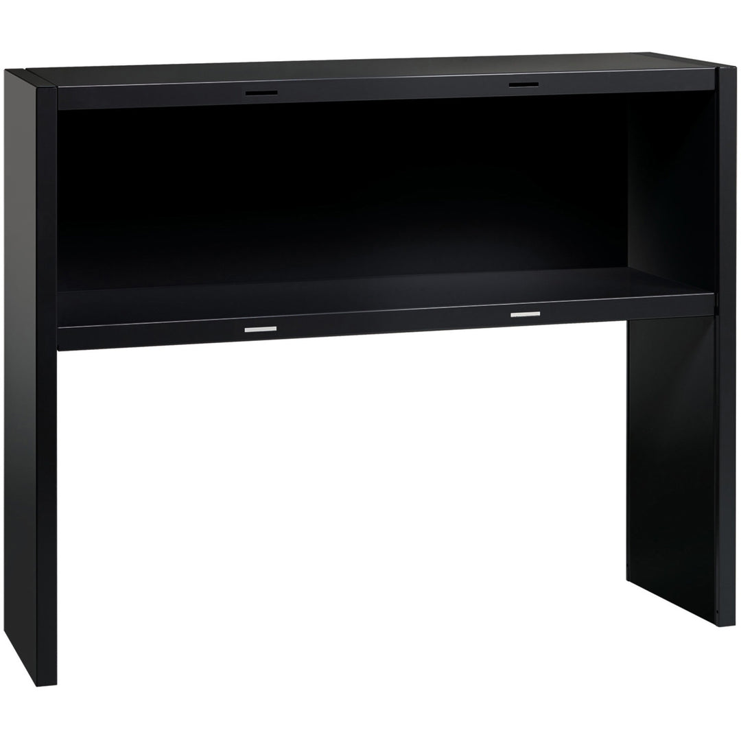 Image of Lorell 79171 Fortress Modular Series Stack-on Hutch, x 48" Width, Material: Steel, Finish: Black, Grommet, Cord Management, 1 Each