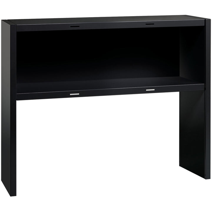 Image of Lorell 79171 Fortress Modular Series Stack-on Hutch, x 48" Width, Material: Steel, Finish: Black, Grommet, Cord Management, 1 Each