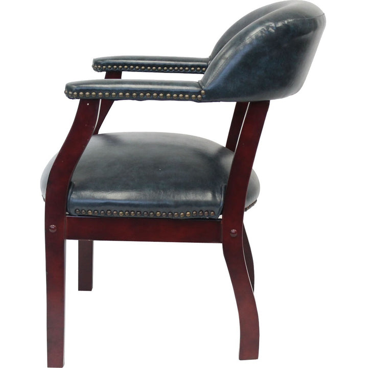 Image of Boss Office Products Chair,w/Arms,NailHeadTrim,Vinyl,24"x26"x31",BE